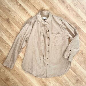 NWOT Tan 100% Cotton Button Down